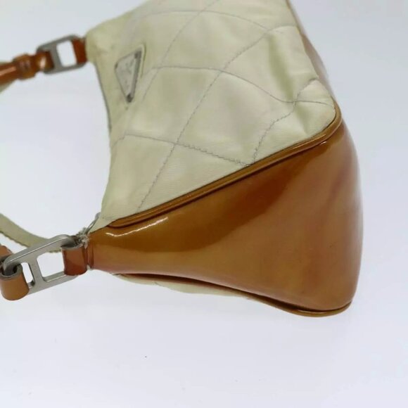 PRADA Shoulder Bag Nylon Enamel Beige Brown Auth - Picture 4 of 16